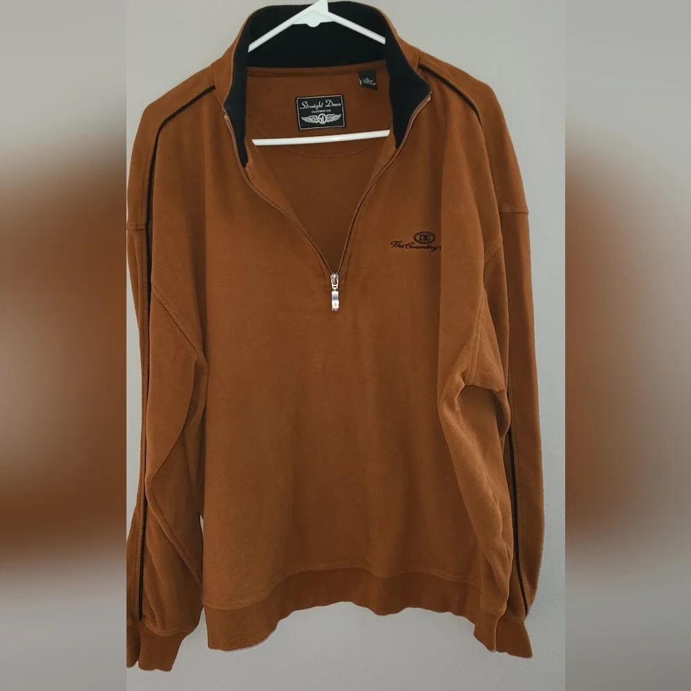 Straight Down Quarter zip pullover‎ sweatshirt with collar golf attire DC